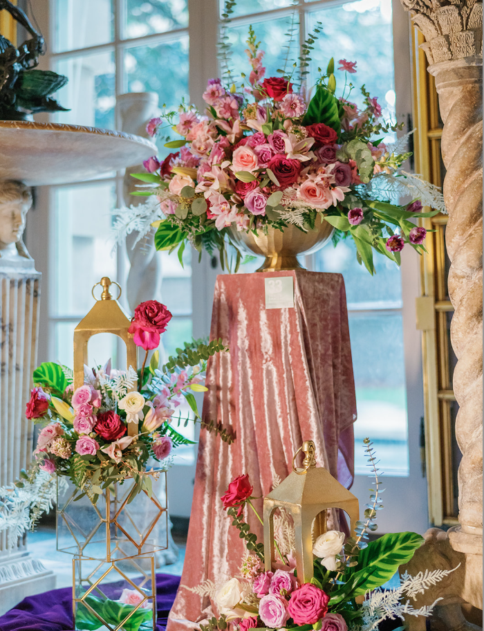Art in Bloom DC, gorgeous arrangements with pink roses by Trebella Events